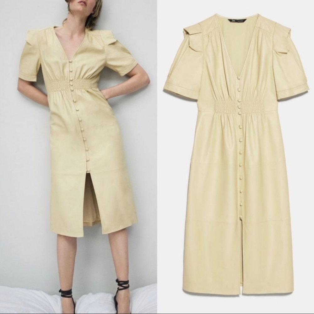 Zara Genuine Leather Dress S